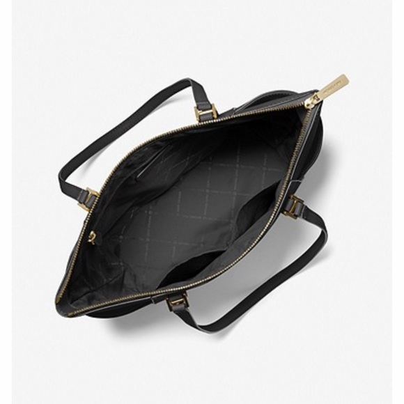 Michael Kors Charlotte Ciara Large Leather Zip Tote Shoulder Bag - Black - Picture 2 of 3